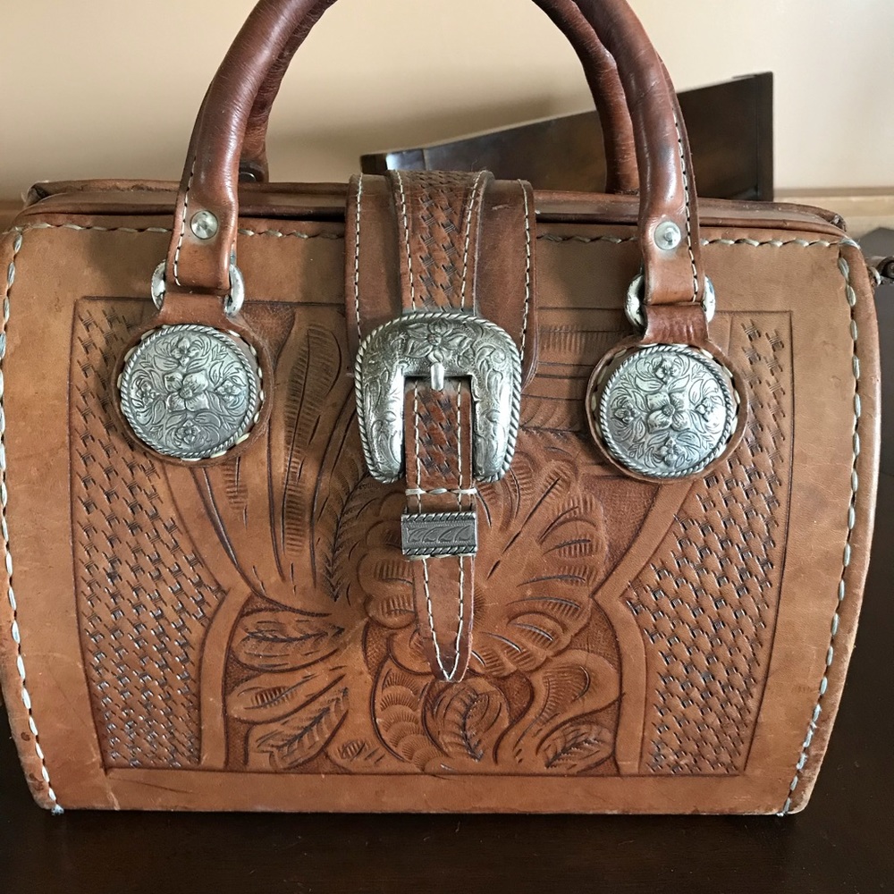 Western real leather purse